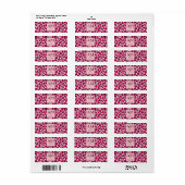 Hot Pink Leopard Print Blush Glam Animal Print ラベル (フルシート)