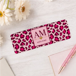 Hot Pink Leopard Print Blush Glam Animal Print ラベル