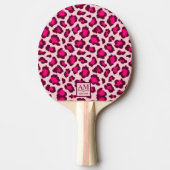 Hot Pink Leopard Print Blush Glam Animal Print 卓球ラケット (正面)