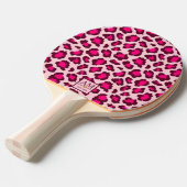 Hot Pink Leopard Print Blush Glam Animal Print 卓球ラケット (正面アングル)