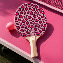 Hot Pink Leopard Print Blush Glam Animal Print 卓球ラケット