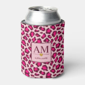 Hot Pink Leopard Print Blush Glam Animal Print 缶クーラー (缶正面)