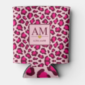 Hot Pink Leopard Print Blush Glam Animal Print 缶クーラー (正面)