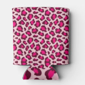Hot Pink Leopard Print Blush Glam Animal Print 缶クーラー (裏面)