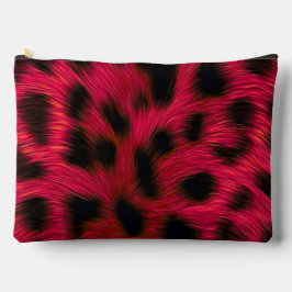 Hot Pink Leopard Print Faux アクセサリーポーチ