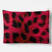 Hot Pink Leopard Print Faux アクセサリーポーチ (裏面)