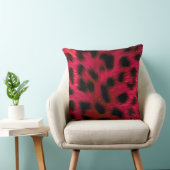 Hot Pink Leopard Print Faux クッション (椅子)