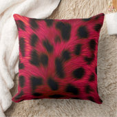 Hot Pink Leopard Print Faux クッション (ブランケット)