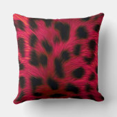 Hot Pink Leopard Print Faux クッション (裏面)