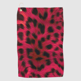 Hot Pink Leopard Print Faux ゴルフタオル