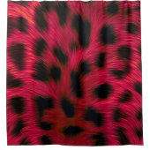 Hot Pink Leopard Print Faux シャワーカーテン (正面)