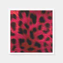 Hot Pink Leopard Print Faux スタンダードカクテルナプキン
