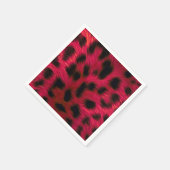 Hot Pink Leopard Print Faux スタンダードカクテルナプキン (角)