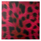 Hot Pink Leopard Print Faux タイル (正面)