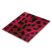 Hot Pink Leopard Print Faux タイル (側面)