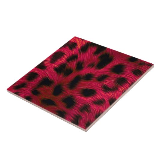 Hot Pink Leopard Print Faux タイル (側面)