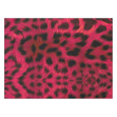 Hot Pink Leopard Print Faux  テーブルクロス (正面(横))