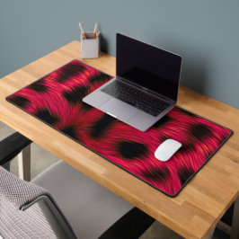 Hot Pink Leopard Print Faux デスクマット