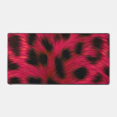 Hot Pink Leopard Print Faux デスクマット (正面)