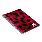 Hot Pink Leopard Print Faux ノートブック (右側)