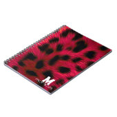 Hot Pink Leopard Print Faux ノートブック (左側)