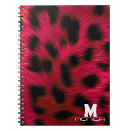 Hot Pink Leopard Print Faux ノートブック