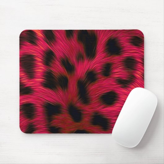 Hot Pink Leopard Print Faux  マウスパッド (マウス)