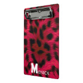 Hot Pink Leopard Print Faux ミニクリップボード (アングル2)