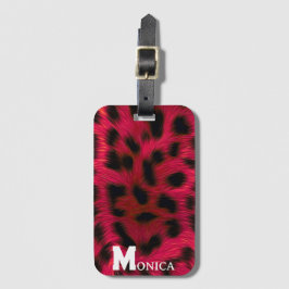 Hot Pink Leopard Print Faux ラゲッジタグ