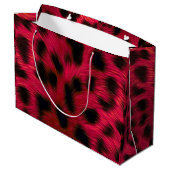 Hot Pink Leopard Print Faux ラージペーパーバッグ (裏面アングル)