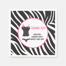 Hot Pink Lingerie Party Thank You スタンダードカクテルナプキン