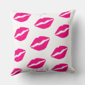 Hot Pink Lips Pattern Graphic pillow クッション (裏面)