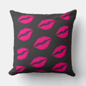 Hot Pink Lips Pattern Graphic pillow クッション (正面)