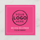 Hot Pink Logo Professional Minimalist スクエア名刺 (正面)