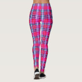 Hot Pink Magenta Dense Modern Tartan レギンス (裏面)