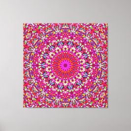 Hot Pink Mandala – Premium Wrapped Canvas Radiance キャンバスプリント