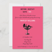 Hot Pink Martini Bachelorette Party Invitation 招待状 (正面)