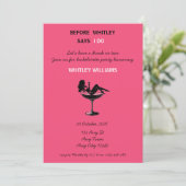 Hot Pink Martini Bachelorette Party Invitation 招待状 (スタンド正面)