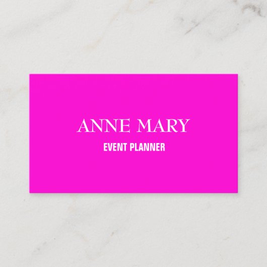 Hot Pink Modern Bold Bright Colorful Simple 2025 名刺 (正面)