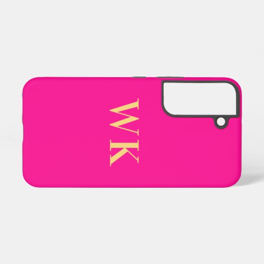 Hot Pink Modern Monogram Initials Samsung Galaxyケース (裏面横)