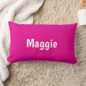 Hot Pink Modern Personalized Name ランバークッション (ブランケット)