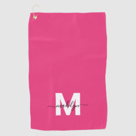 Hot Pink Monogram ゴルフタオル