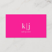 Hot Pink Monogram Makeup Artist 名刺 (正面)