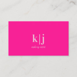 Hot Pink Monogram Makeup Artist 名刺