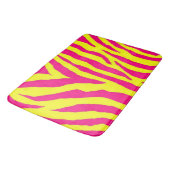 Hot Pink Neon Yellow Zebra Stripe Bold Y2K バスマット (アングル)