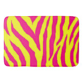Hot Pink Neon Yellow Zebra Stripe Bold Y2K バスマット (正面)