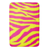 Hot Pink Neon Yellow Zebra Stripe Bold Y2K バスマット (正面縦)