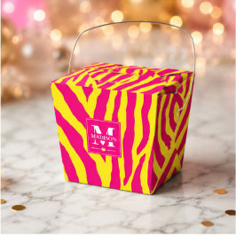 Hot Pink Neon Yellow Zebra Stripe Bold Y2K  フェイバーボックス