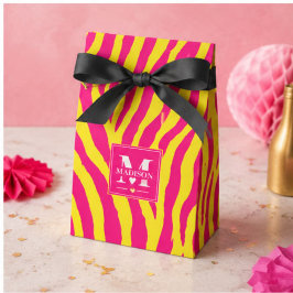 Hot Pink Neon Yellow Zebra Stripe Bold Y2K  フェイバーボックス