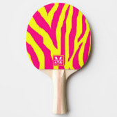 Hot Pink Neon Yellow Zebra Stripe Bold Y2K  卓球ラケット (正面)
